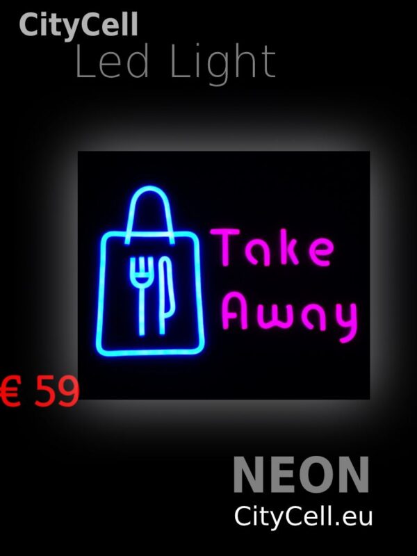 take away neon led advertising citycell cyprus limassol